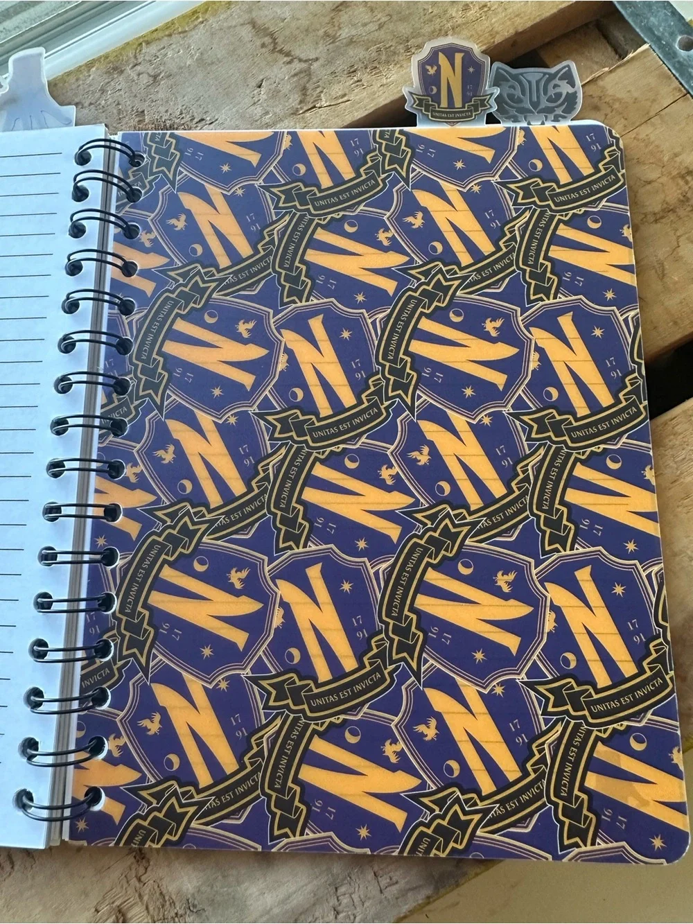 Wednesday Black & Purple Spiral Journal - New